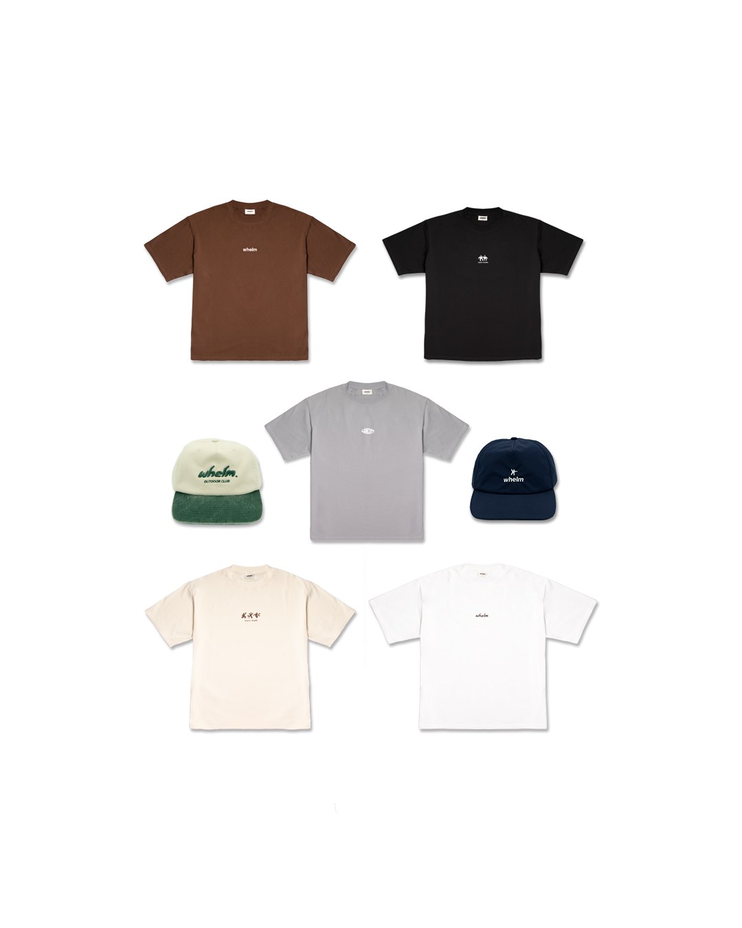 whelm drop 01: five tees and two caps